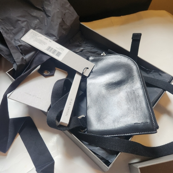 RICK OWENS NECK WALLET BLACK season 2020 in VGUC - Picture 4 of 10